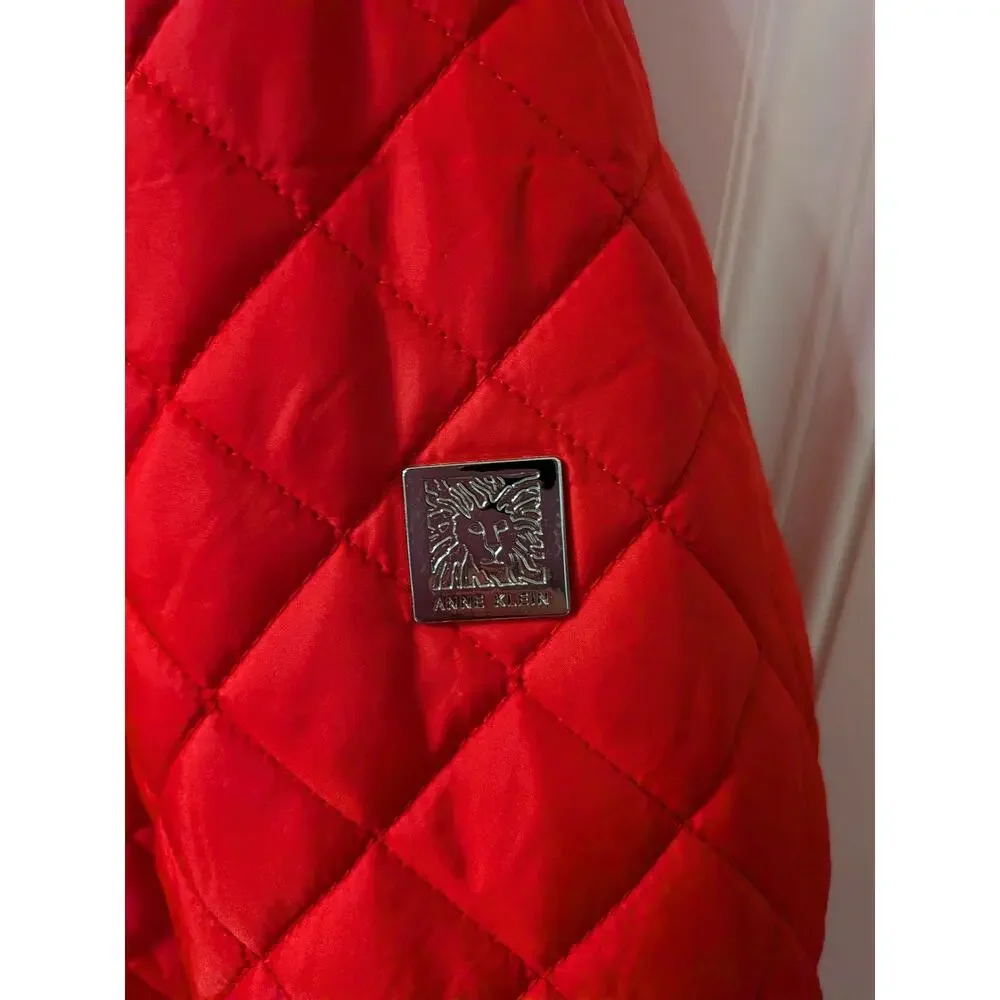 Anne Klein Ladies Midweight Quilted Jacket Metal Snap Front Closure